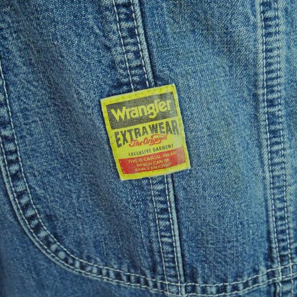 Lady Wrangler Medium Overall Shorts Shortalls Denim Bibs Carpenter Blue Bell - Picture 3 of 10